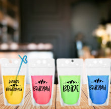 Load image into Gallery viewer, Adult Drink Pouch Bride, Bridesmaid , & Junior Bridesmaid