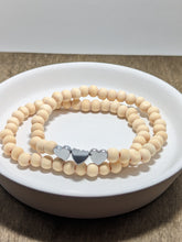 Load image into Gallery viewer, Silver Hematite Heart Diffuser Bracelet