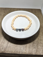 Load image into Gallery viewer, Silver Hematite Heart Diffuser Bracelet