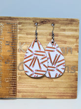 Load image into Gallery viewer, Teacher White Pencil Wood Tear Drop Earrings