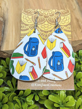 Load image into Gallery viewer, Teacher Back to School Wood Tear Drop Earrings