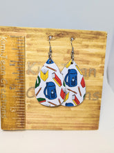 Load image into Gallery viewer, Teacher Back to School Wood Tear Drop Earrings