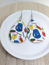 Load image into Gallery viewer, Teacher Back to School Wood Tear Drop Earrings