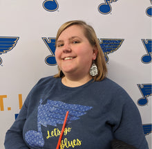 Load image into Gallery viewer, Bleed Blue St. Louis Team Wood Tear Drop Earrings