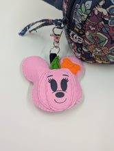 Load image into Gallery viewer, Mrs. Mouse Pink Pumpkin Bag Charm