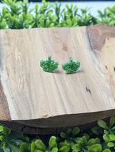 Load image into Gallery viewer, Green Alien Stud Earrings