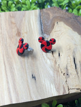 Load image into Gallery viewer, Mickey Red & Black Peppermint Stud Earring