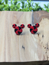 Load image into Gallery viewer, Mickey Red & Black Peppermint Stud Earring