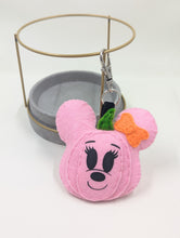 Load image into Gallery viewer, Mrs. Mouse Pink Pumpkin Bag Charm