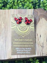 Load image into Gallery viewer, Mickey Red & Black Peppermint Stud Earring