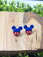 Load image into Gallery viewer, Mickey Blue & Red Stud Earring