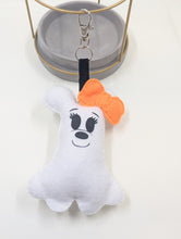 Load image into Gallery viewer, Mrs. Mouse Ghostie Bag Charm with bow