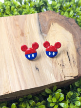Load image into Gallery viewer, Mickey Red & Blue Stud Earrings