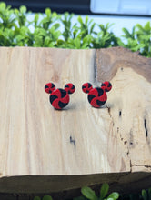 Load image into Gallery viewer, Mickey Red & Black Peppermint Stud Earring