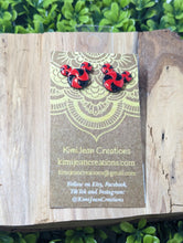 Load image into Gallery viewer, Mickey Red & Black Peppermint Stud Earring
