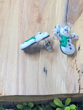 Load image into Gallery viewer, Mickey Snowman with Green Scarf Stud Earrings