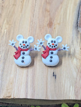 Load image into Gallery viewer, Mickey Snowman with Red Scarf Stud Earrings