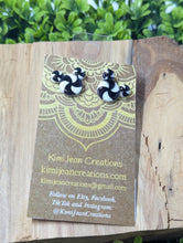 Load image into Gallery viewer, Mickey White & Black Peppermint Stud Earring