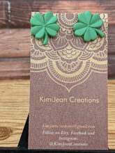 Load image into Gallery viewer, Shamrock Post Earrings- Light Green Matte