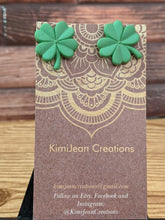 Load image into Gallery viewer, Shamrock Post Earrings- Light Green Matte
