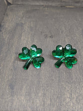 Load image into Gallery viewer, Shamrock Stud Earrings- Large Crystal