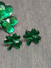 Load image into Gallery viewer, Shamrock Post Earrings- Small Crystal