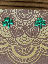 Load image into Gallery viewer, Shamrock Post Earrings- Small Crystal