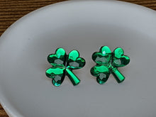 Load image into Gallery viewer, Shamrock Stud Earrings- Large Crystal