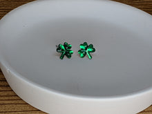 Load image into Gallery viewer, Shamrock Post Earrings- Small Crystal