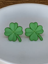 Load image into Gallery viewer, Shamrock Post Earrings- Light Green Matte