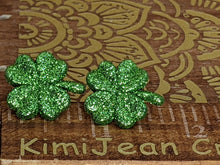 Load image into Gallery viewer, Shamrock Post Earrings- Light Green Sparkle