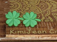 Load image into Gallery viewer, Shamrock Post Earrings- Light Green Matte