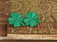 Load image into Gallery viewer, Shamrock Post Earrings- Dark Green Matte