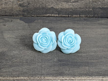 Load image into Gallery viewer, Rose Sky Blue Stud Earrings