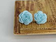 Load image into Gallery viewer, Rose Sky Blue Stud Earrings