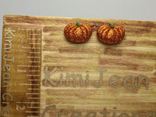 Load image into Gallery viewer, Sparkle Pumpkin Stud Earrings
