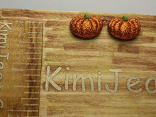 Load image into Gallery viewer, Sparkle Pumpkin Stud Earrings