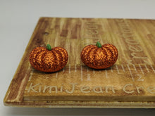 Load image into Gallery viewer, Sparkle Pumpkin Stud Earrings