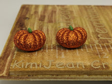 Load image into Gallery viewer, Sparkle Pumpkin Stud Earrings