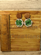 Load image into Gallery viewer, Four Leaf Clover Wood Stud Earrings