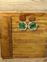 Load image into Gallery viewer, Four Leaf Clover Wood Stud Earrings