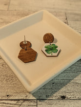 Load image into Gallery viewer, Four Leaf Clover Wood Stud Earrings
