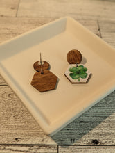 Load image into Gallery viewer, Four Leaf Clover Wood Stud Earrings