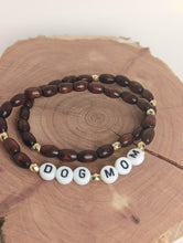 Load image into Gallery viewer, Dog Mom Diffuser Wood Bracelet Set