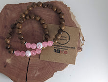 Load image into Gallery viewer, Breast Cancer Diffuser Wood Bracelet