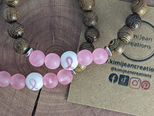 Load image into Gallery viewer, Breast Cancer Diffuser Wood Bracelet