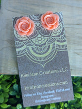 Load image into Gallery viewer, Rose Peach Stud Earrings