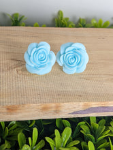 Load image into Gallery viewer, Rose Sky Blue Stud Earrings