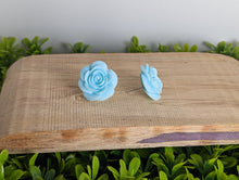 Load image into Gallery viewer, Rose Sky Blue Stud Earrings