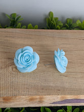 Load image into Gallery viewer, Rose Sky Blue Stud Earrings